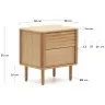 Lenon Тумбочка с 2 ящиками из шпона дуба 50 x 55 см