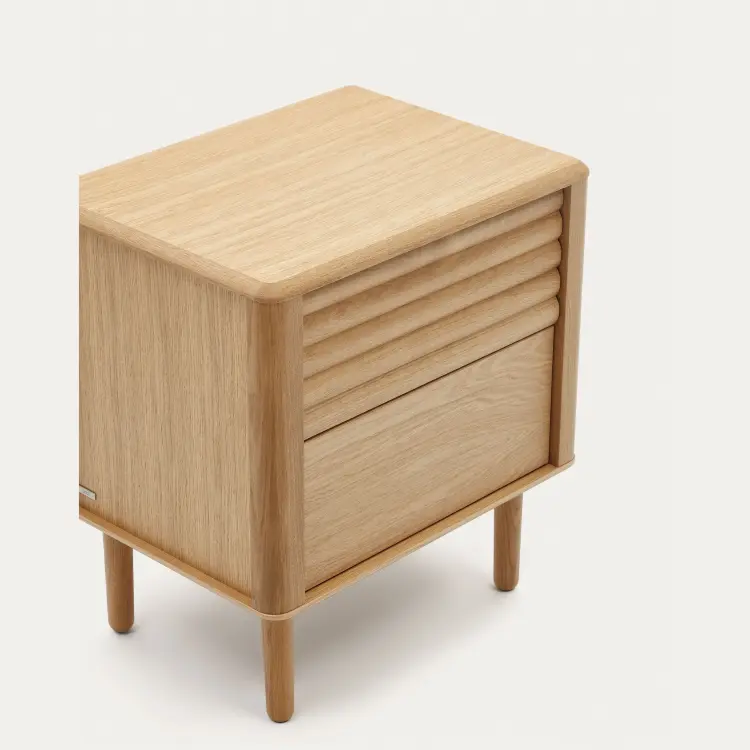 Lenon Тумбочка с 2 ящиками из шпона дуба 50 x 55 см