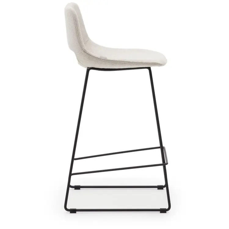 Zahara Полубарный стул бежевый с черными стальными ножками 65 см