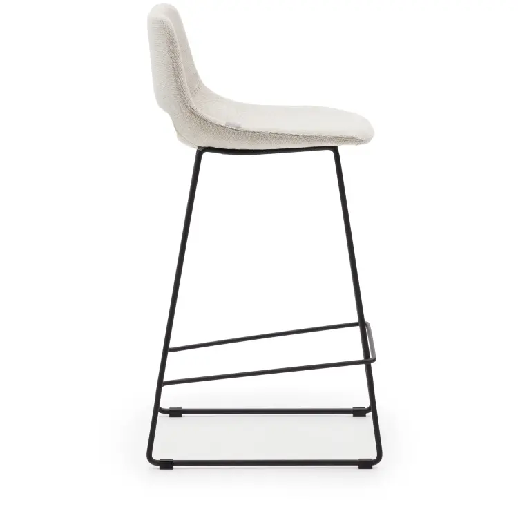 Zahara Полубарный стул бежевый с черными стальными ножками 65 см