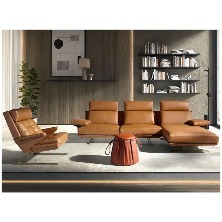 Кресло из кожи цвета Camel 5157