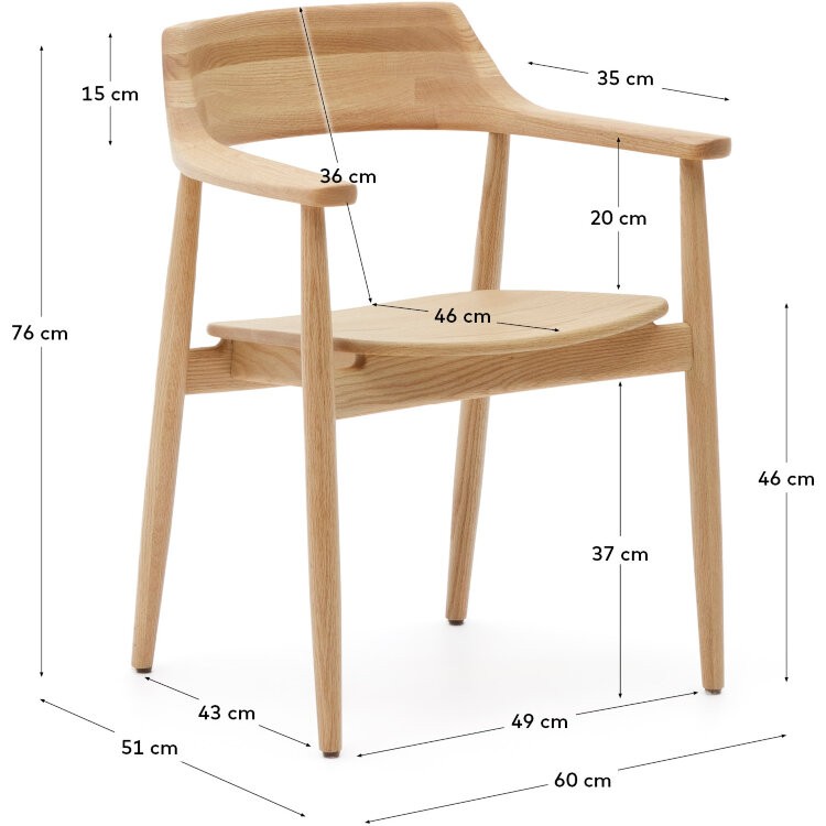 Стул Fondes из массива дуба с натуральной отделкой FSC Mix Credit