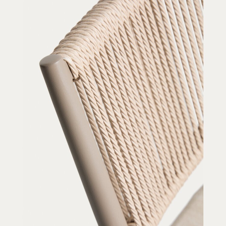 Уличный стул Argasi из алюминия цвета экрю и веревки