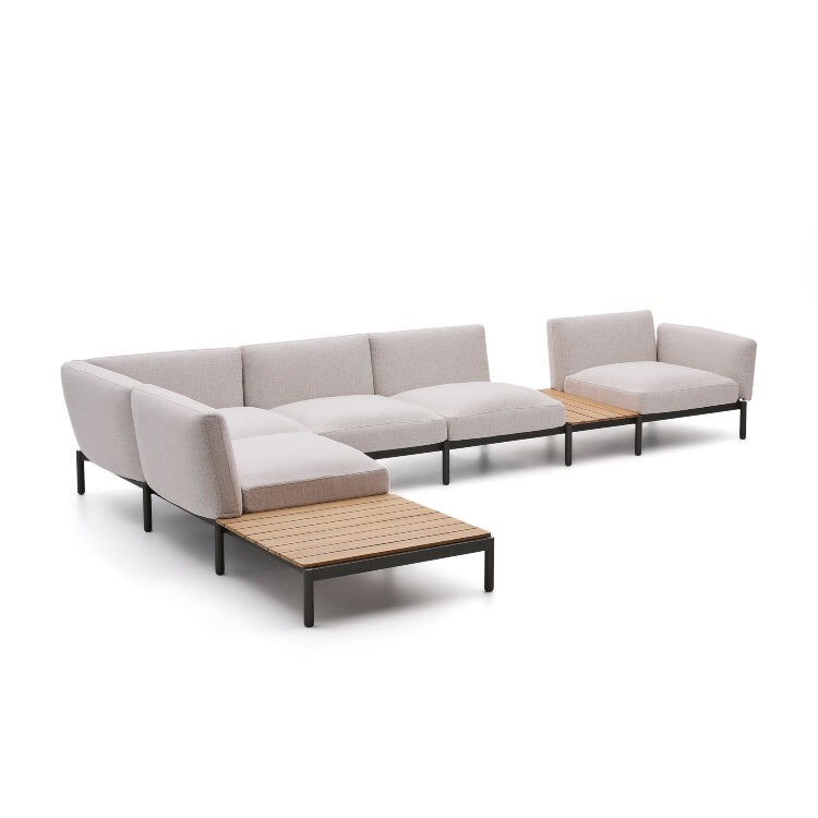 Sorells Уличный модульный 5-местный угловой диван бежевый