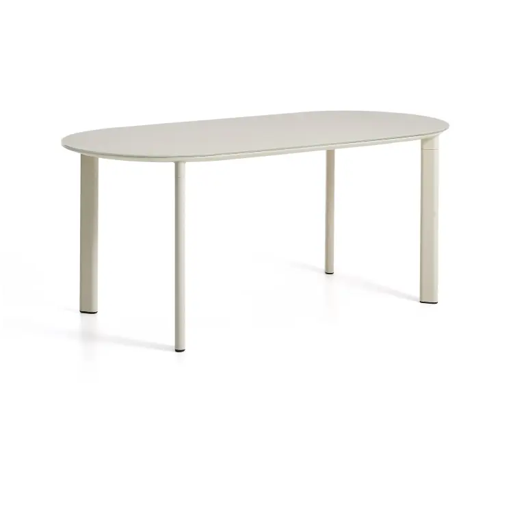 Уличный стол Erice из алюминия и закаленного стекла цвета экрю, 180 x 90 см