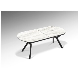 Раздвижной обеденный стол Antea меламиновый топ с отделкой белый мрамор