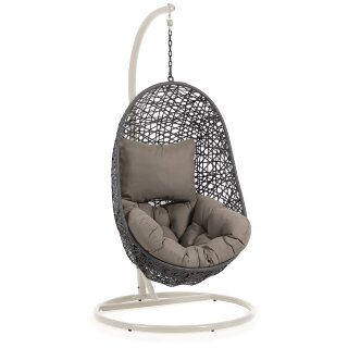 Florina Подвесное кресло с светло-серой ножкой темно-серое