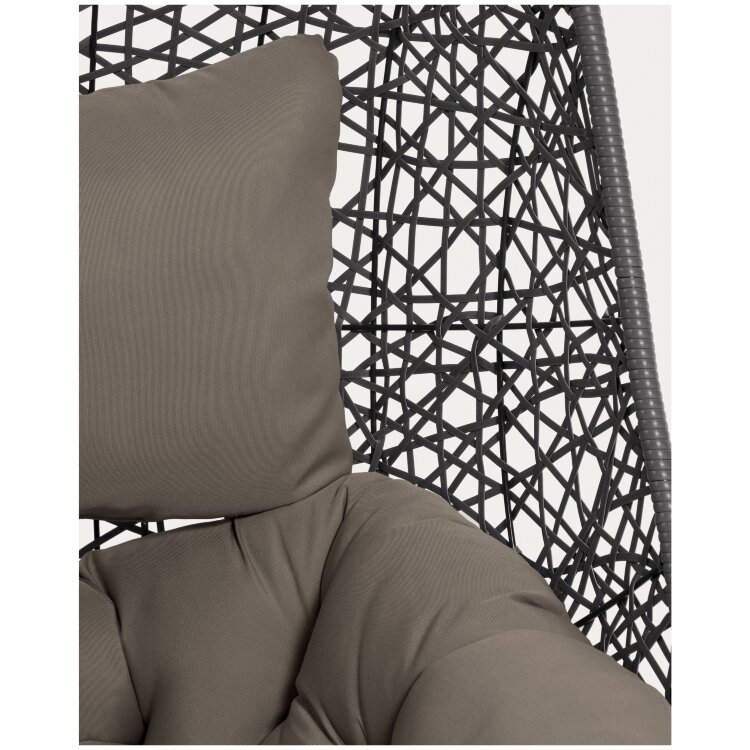 Florina Подвесное кресло с светло-серой ножкой темно-серое