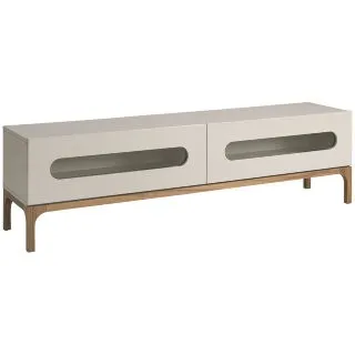 Тумба под ТВ 3242/CP2205TV2 из серого и орехового дерева с внутренней подсветкой