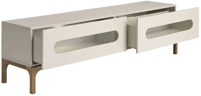 Тумба под ТВ 3242/CP2205TV2 из серого и орехового дерева с внутренней подсветкой