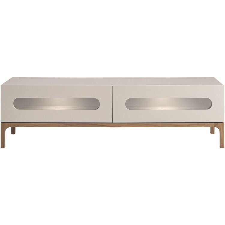 Тумба под ТВ 3242/CP2205TV2 из серого и орехового дерева с внутренней подсветкой