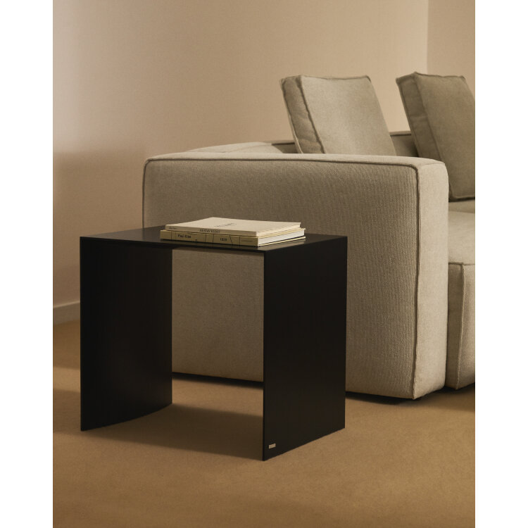 Приставной столик Litto из черного лакированного МДФ, 55 x 40 см