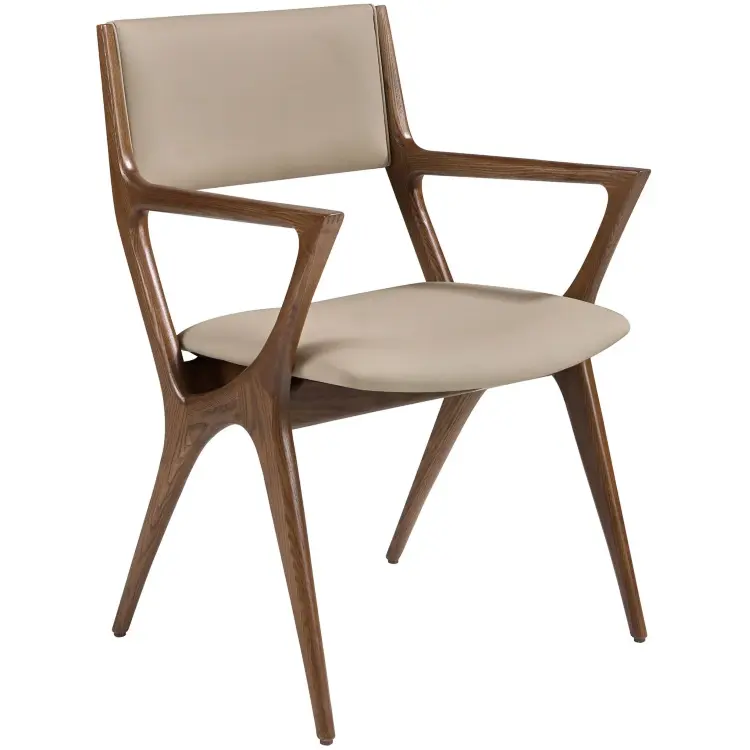 Стул с подлокотниками 4199 из экокожи цвета норки