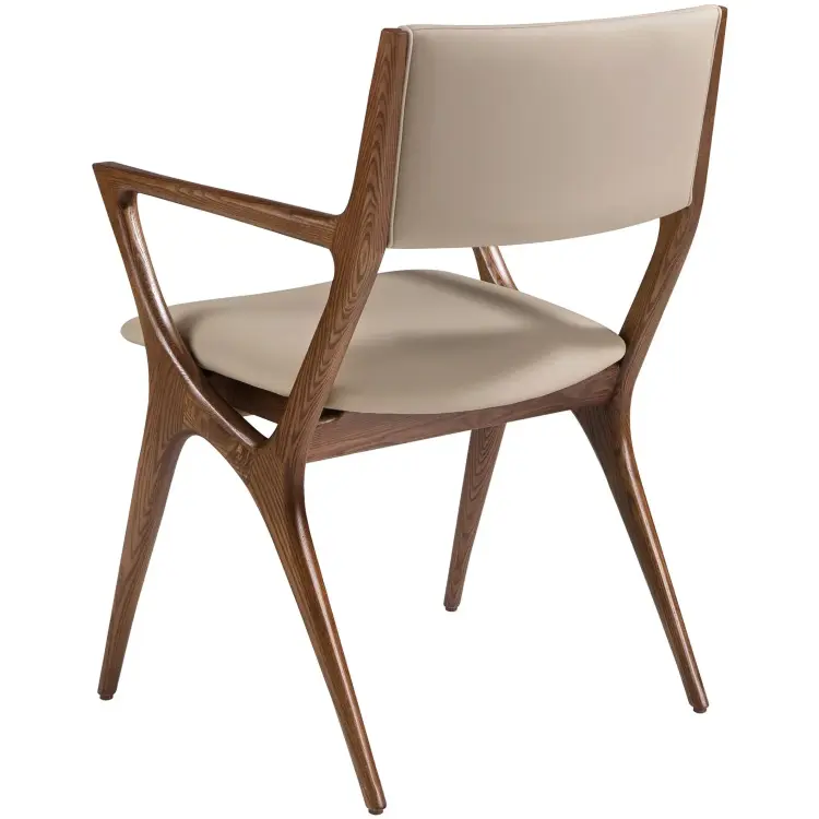 Стул с подлокотниками 4199 из экокожи цвета норки