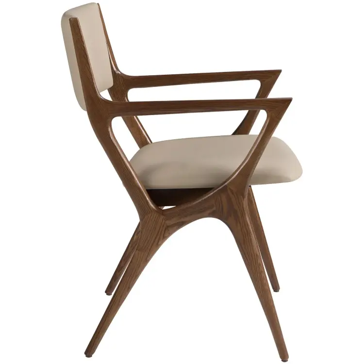 Стул с подлокотниками 4199 из экокожи цвета норки