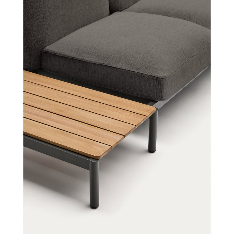 Sorells Уличный модульный 4-местный угловой диван серый со столиком