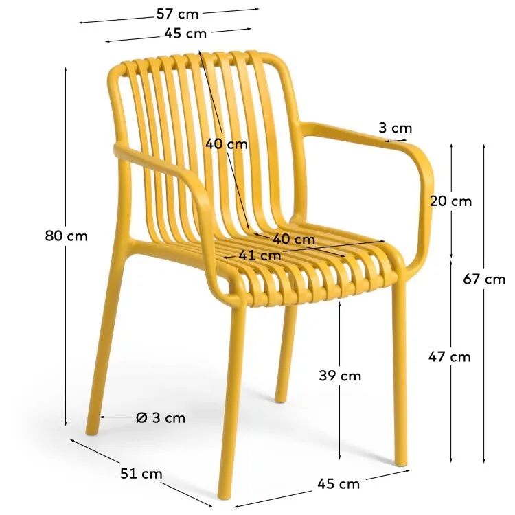 Садовый стул Isabellini в горчичном цвете