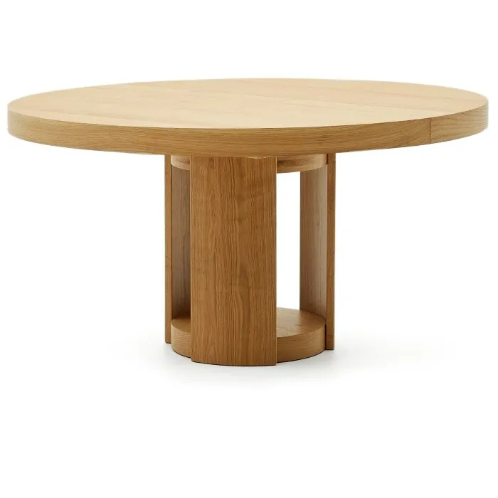 Круглый раздвижной стол Artis из массива дуба и шпона, 150 (200) см x 80
