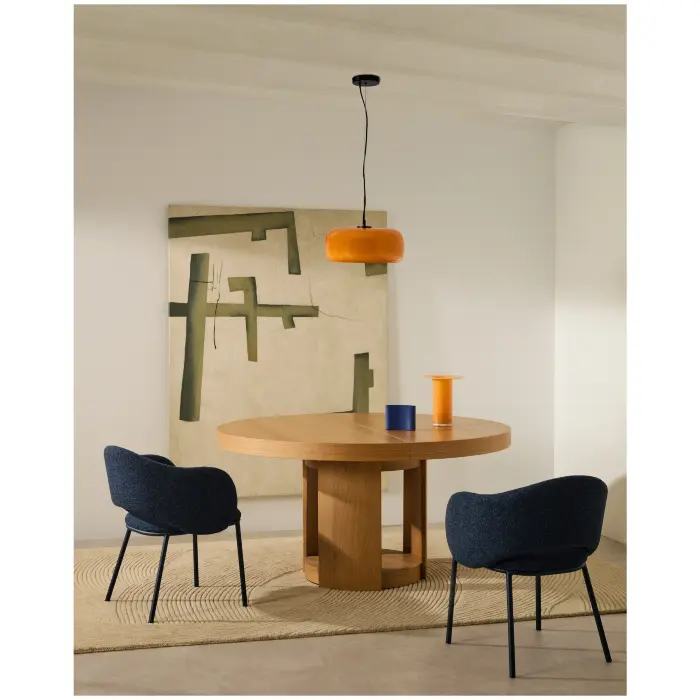 Круглый раздвижной стол Artis из массива дуба и шпона, 150 (200) см x 80