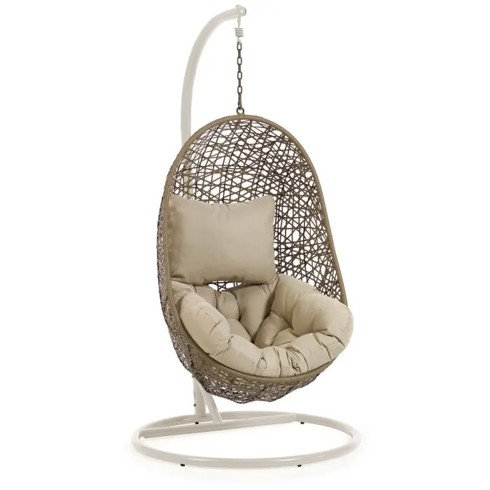 Florina Подвесное кресло с светло-серой ножкой коричневое