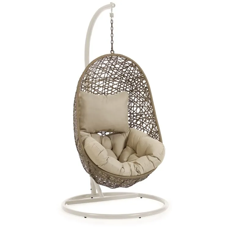 Florina Подвесное кресло с светло-серой ножкой коричневое