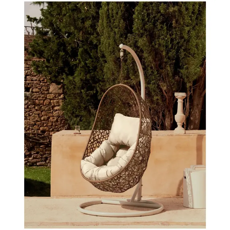 Florina Подвесное кресло с светло-серой ножкой коричневое