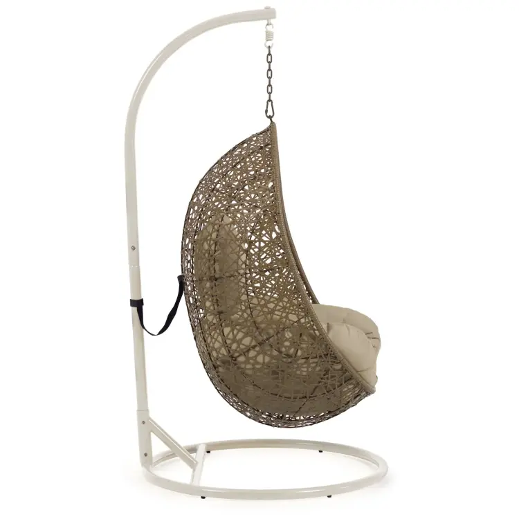 Florina Подвесное кресло с светло-серой ножкой коричневое