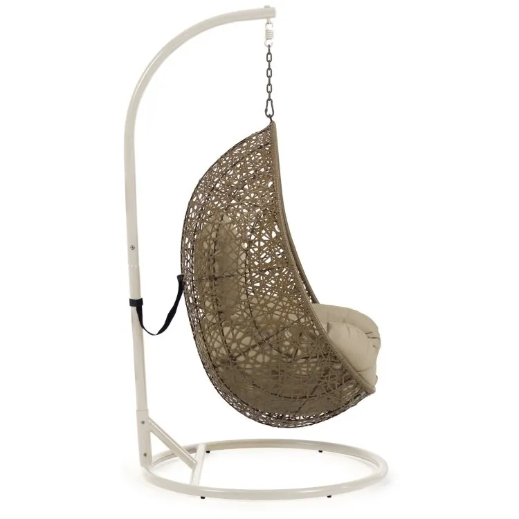 Florina Подвесное кресло с светло-серой ножкой коричневое