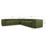 4-местный угловой диван Blok в зеленом толстом вельвете 290 x 290 см
