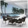 Обеденный комплект плетеной мебели T198A/Y79A-W53 4 Pcs Brown (4+1)