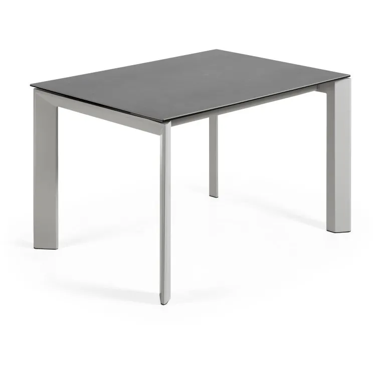 Стол Atta 120 (180) x80 серый керамический Vulcano Roca