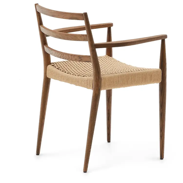 Analy Стул из массива дуба с отделкой под орех и сиденьем из веревки
