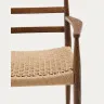Analy Стул из массива дуба с отделкой под орех и сиденьем из веревки