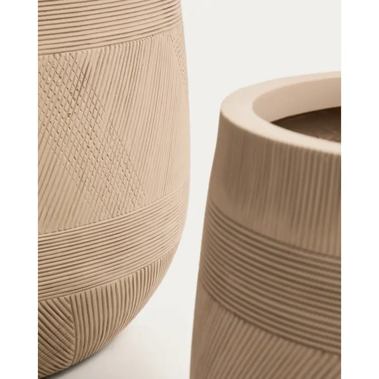 Набор из двух бежевых кашпо Tival с эффектом цемента, диаметр 50 см/34 см