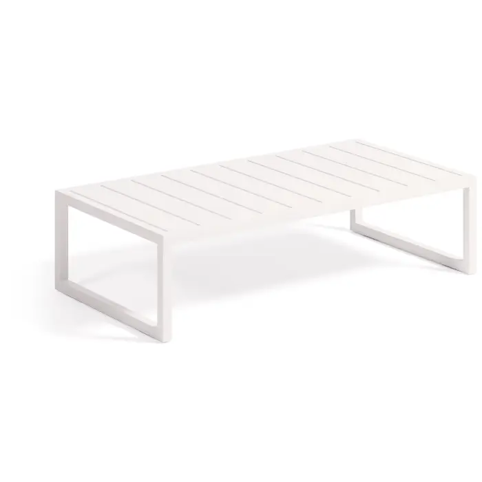 Comova Журнальный столик для улицы из белого алюминия 60 x 114 см