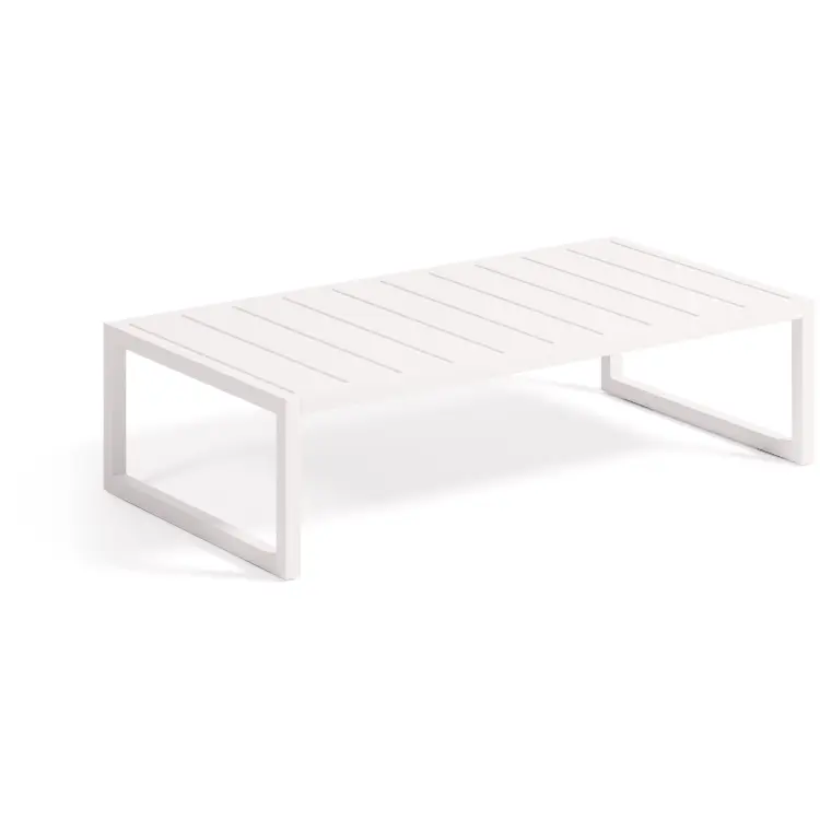 Comova Журнальный столик для улицы из белого алюминия 60 x 114 см