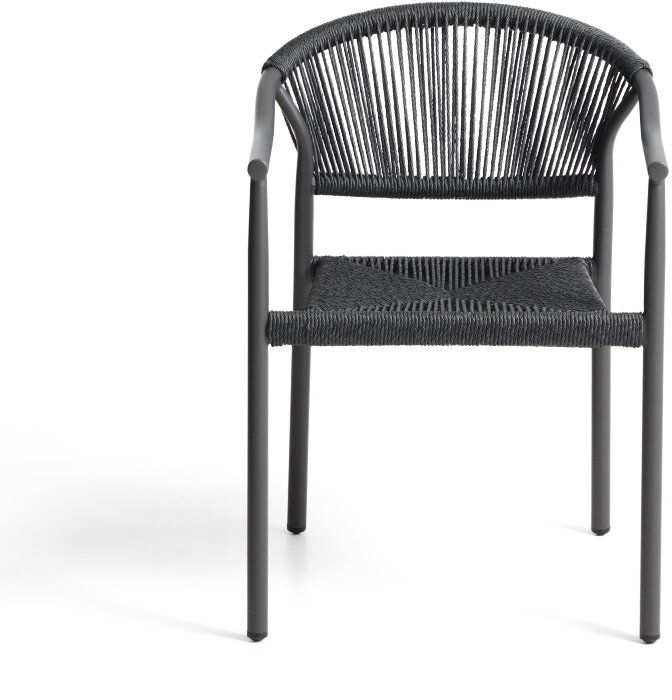 Уличный стул Livadia из серого алюминия и веревки