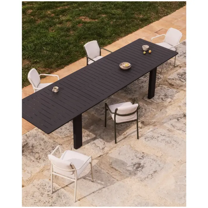 Раздвижной уличный стол Livorno из графитового алюминия, 233(350) x 100 см