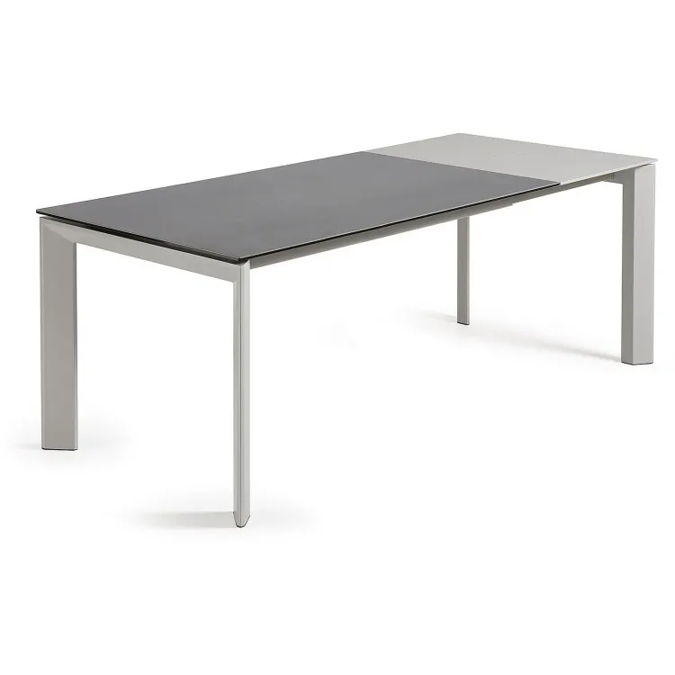 Стол Atta 160 (220) x90 серый керамический