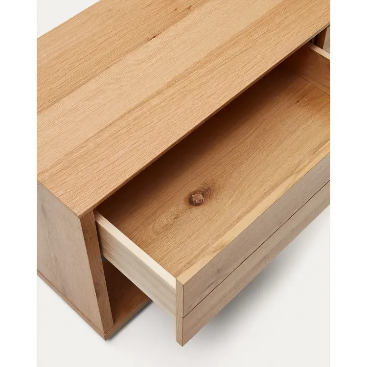 Alguema Тумба под ТВ из дубового шпона с натуральной отделкой 200 x 51 см