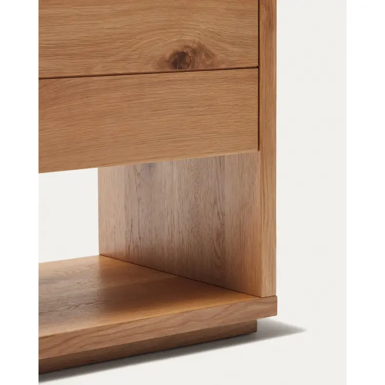 Alguema Тумба под ТВ из дубового шпона с натуральной отделкой 200 x 51 см