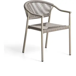 Уличный стул Livadia из алюминия цвета таупе и веревки