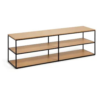 Yoana Тумба под TV из дубового шпона и черного металла 160 x 40 см