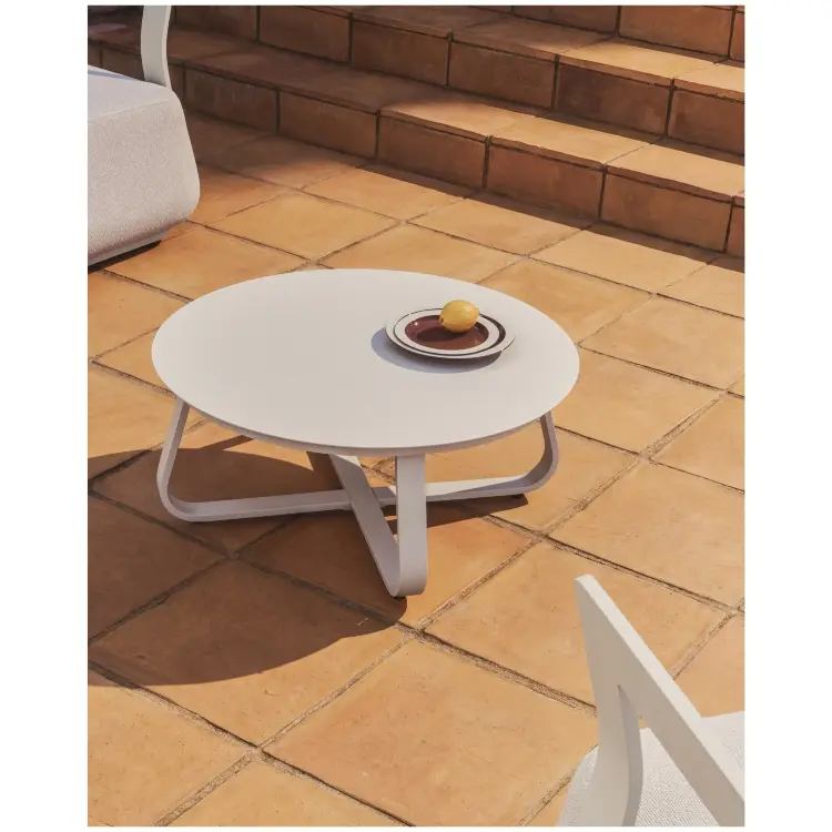 Уличный столик Tamaris из алюминия цвета экрю Ø80 см
