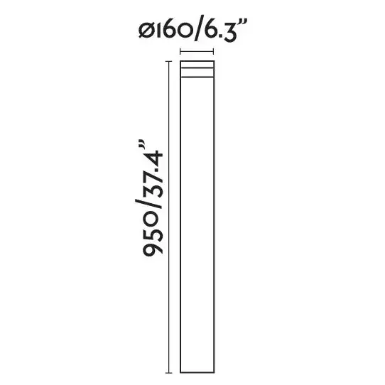 Уличный светильник Bast черная 100 см