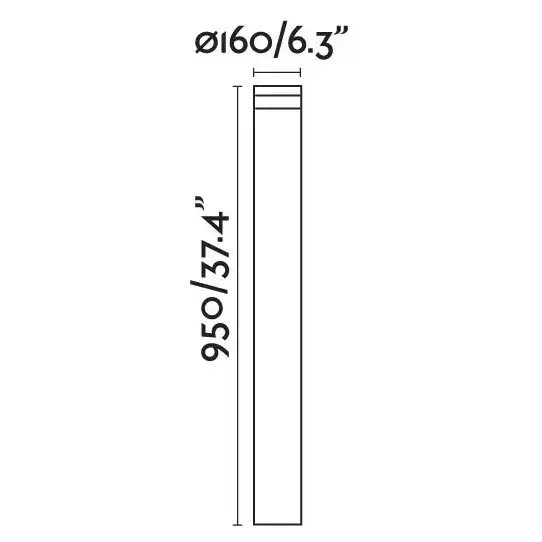 Уличный светильник Bast черная 100 см