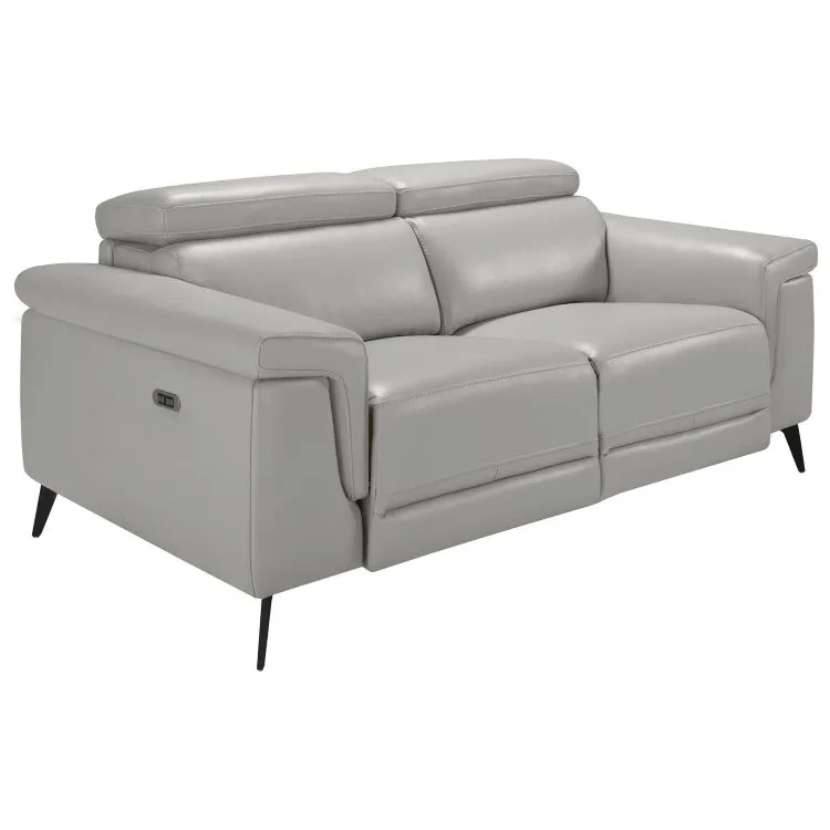 Диван 2-х местный с реклайнером 5319-2P-M5653 /6107 серый кожаный