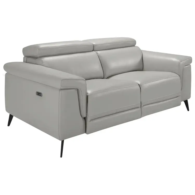 Диван 2-х местный с реклайнером 5319-2P-M5653 /6107 серый кожаный