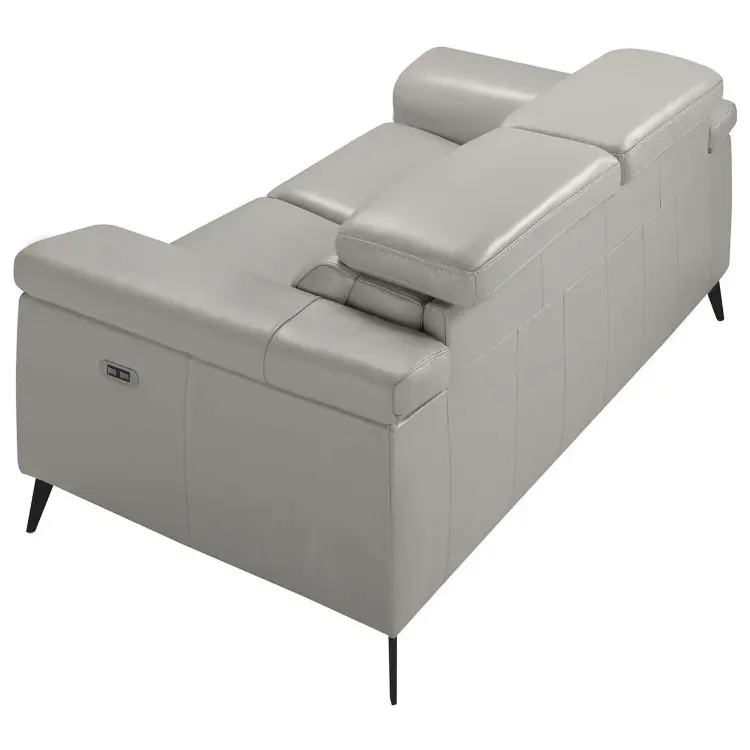 Диван 2-х местный с реклайнером 5319-2P-M5653 /6107 серый кожаный