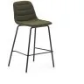 Полубарный стул Zunilda темно-зеленого цвета и стальной синели с матовой черной отделкой